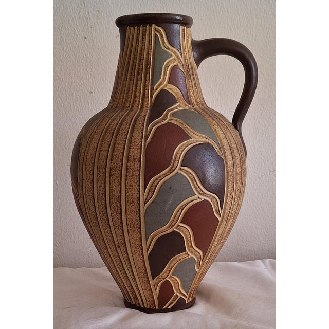 Vintage German Handcrafted Ceramic Jug, 1970s For Sale - Image 6 of 6