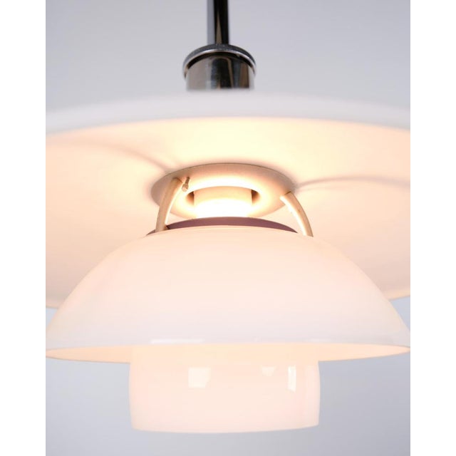 1980s PH 4½-4 Pendant in White Opal Glass and Chrome by Poul Henningsen for Louis Poulsen, 1980 For Sale - Image 5 of 12