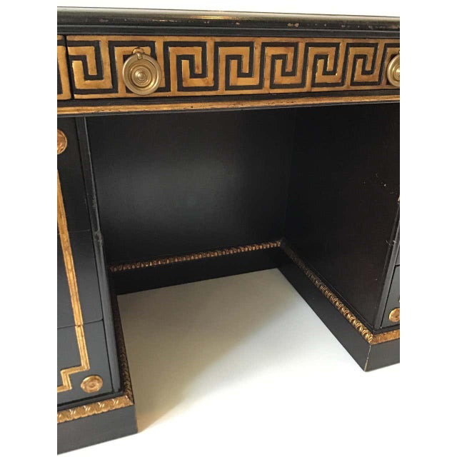 Gilt Greek Key Desk with Leather Top Chairish