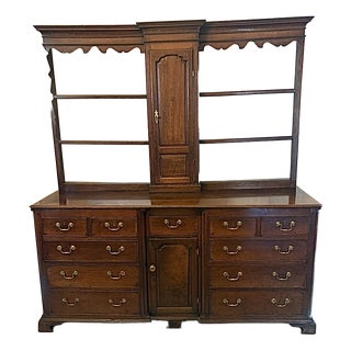 Antique Georgian Lancashire Oak Dresser and Plate Rack, 1780 For Sale