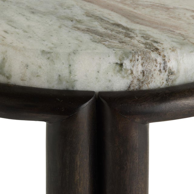 Wood Arteriors Home Mckenna Gray Marble End Table For Sale - Image 7 of 10