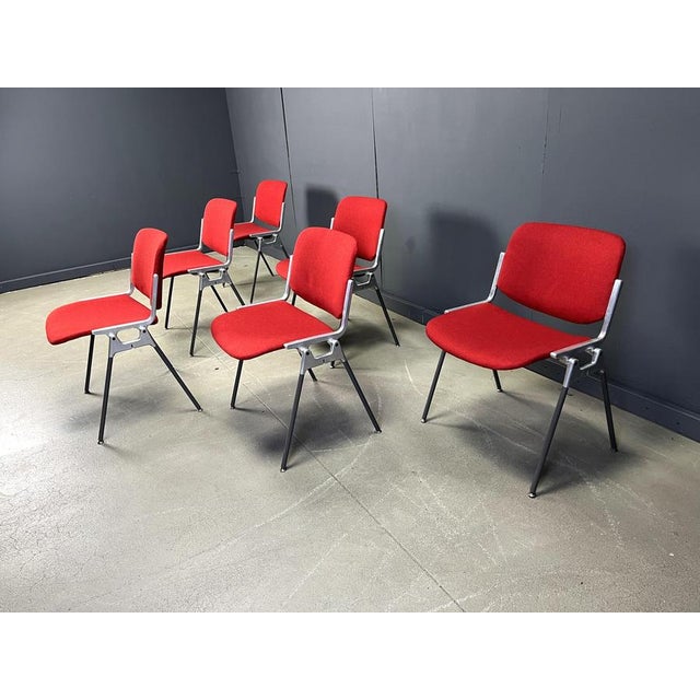 Metal Vintage DSC 106 Side Chairs by Giancarlo Piretti for Castelli, 1970s, Set of 6 For Sale - Image 7 of 12