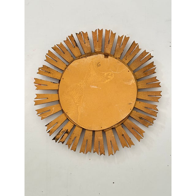 Goldenrod French Gilt Sunburst or Starburst Mirror (Diameter 20) For Sale - Image 8 of 8