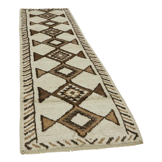 Beige Bohemian Runner Rug For Sale