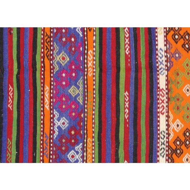 1950s Turkish Kilim. Hand woven with wool on wool foundation in the Oushak region of Turkey. Kilims & Flat Weaves are rugs...