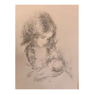 1970s Marilyn Zapp Signed Limited Edition "Mother & Child" Lithograph - 14/300 For Sale