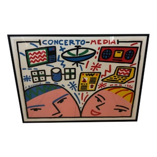 Original Concerto Media Poster on Matte Offset Paper by François Boisrond, 1986 For Sale