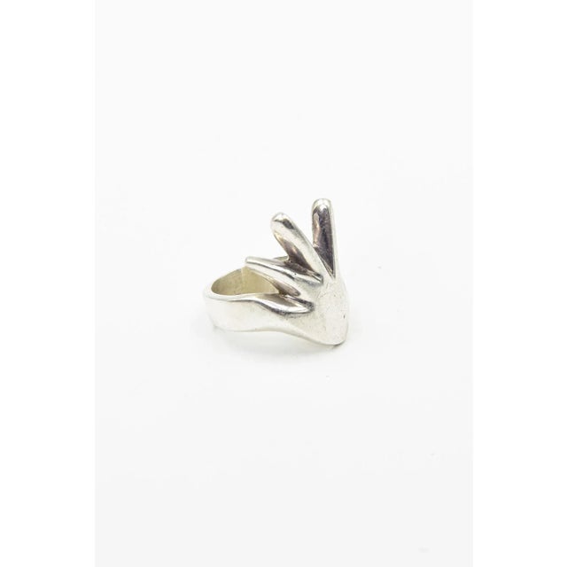 Mexican Sterling Silver Hand Ring size 9 For Sale In Miami - Image 6 of 9