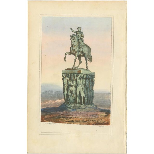 Napoleon Bonaparte, Allegorical Equestrian Monument – After Horace Vernet, 1843 This striking 19th-century historical...