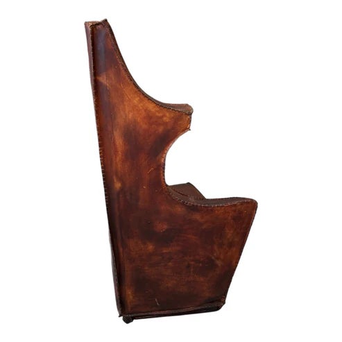 2000 - 2009 Vintage Architectural Leather on Wood Chair For Sale - Image 5 of 9