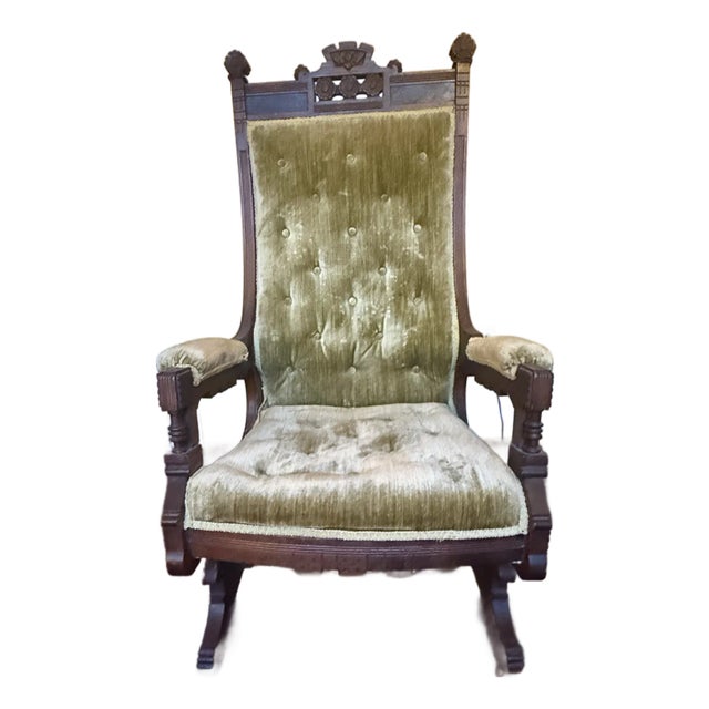 Early 20th Century Victorian Eastlake Rocking Chair For Sale