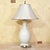 Hollywood Regency Vintage Cream Ceramic Urn Table Lamp With Brass Accents & Shade - Hollywood Regency For Sale - Image 3 of 18