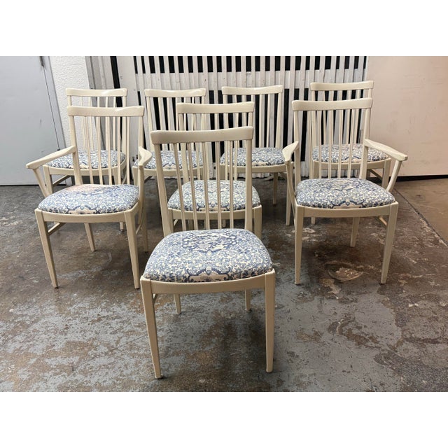 Design Plus Gallery presents a Set of Eight Herrgården Dining Chairs by Carl Malmsten from Bodafors. These original mid-...