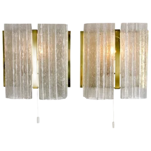 Brass and Glass Sconces from Doria, 1960s, Set of 2
