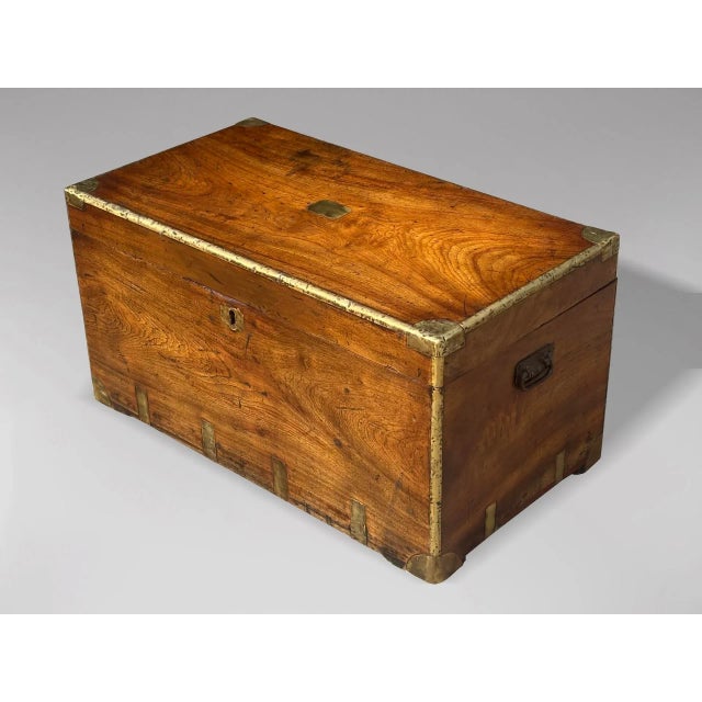 Large Camphor Wood Campaign Trunk, 1880s For Sale - Image 13 of 13