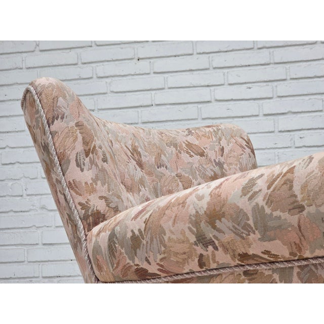 Wood Danish Armchair in Jacquard Fabric, 1960s For Sale - Image 7 of 18