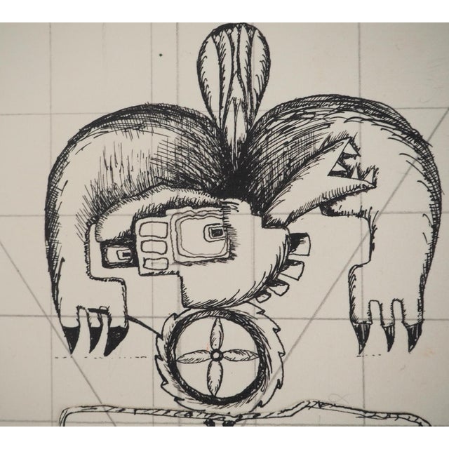 Jean-Claude Silbermann, Sneaky Signs: The Young Woman and the Monster, Original Ink Drawing For Sale - Image 6 of 7