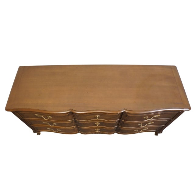 Late 20th Century Henredon Furniture Custom Folio Two French Provincial 65" Triple Dresser 3-3400 For Sale - Image 5 of 15