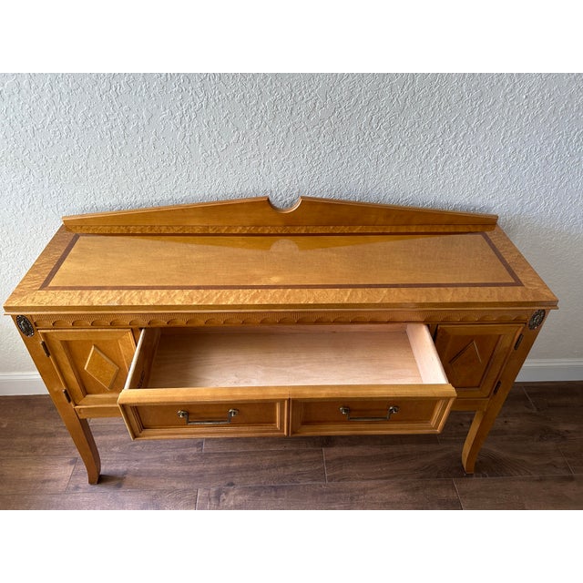 Late 20th Century Stanley Furniture Italian Neoclassical Style Blonde Buffet Sideboard For Sale - Image 9 of 12