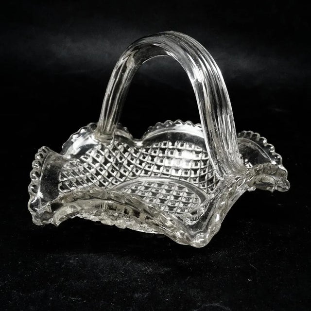1930s Art Nouveau Basket from Hortensja Glassworks, 1930s For Sale - Image 5 of 8
