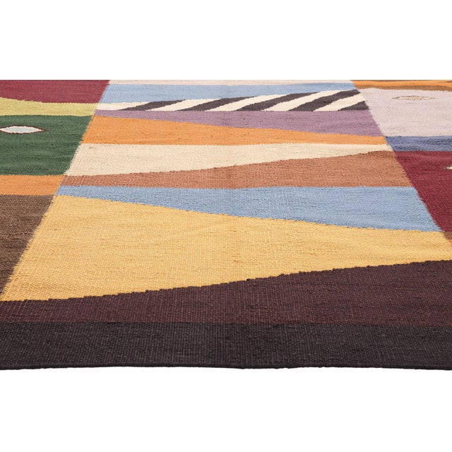 Pablo Picasso Contemporary Indian Kilim Rug, 08'04 X 10'02 For Sale - Image 4 of 10