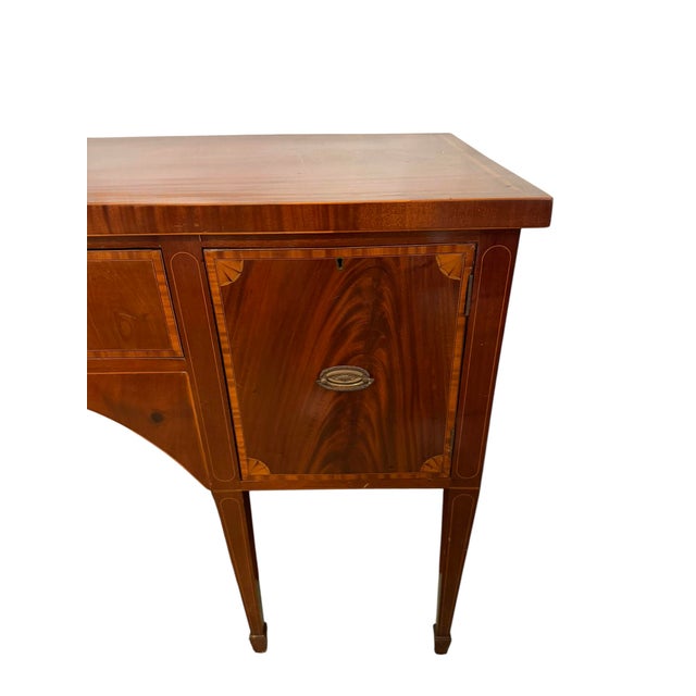 Antique George III Mahogany & Satinwood Inlaid Sideboard Buffet C1800 For Sale - Image 4 of 6
