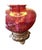 1970s 1970s Hollywood Regency Cut Ruby Glass & Crystal Prism Globe Table Lamp Light Up Base For Sale - Image 5 of 12