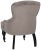 Modern Tufted Armchair & Silver Nailheads in Mushroom Taupe & Java For Sale - Image 3 of 6