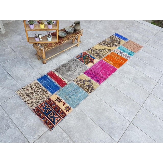 Accent Vintage Wool Runner For Sale - Image 10 of 10