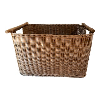 Vintage Large Wicker Basket For Sale