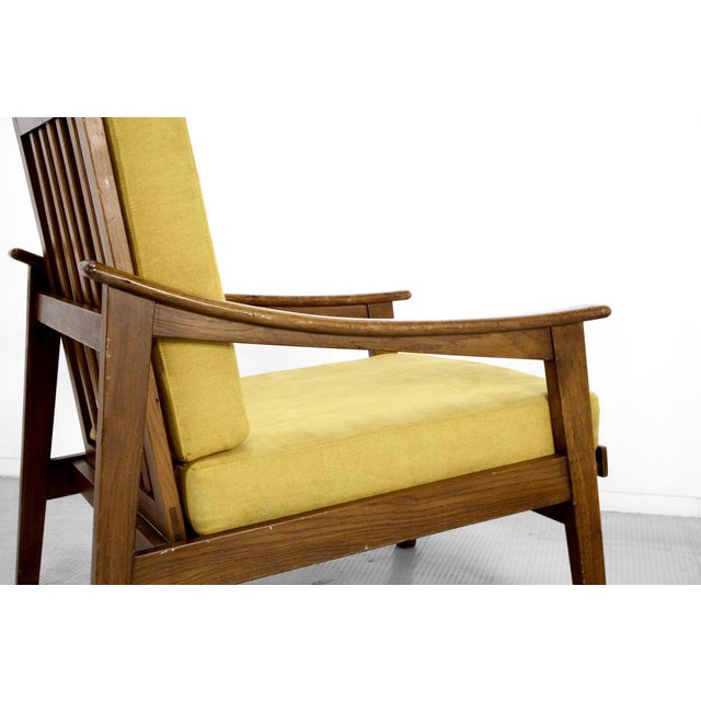 Yellow Mid-Century Italian Armchair in Teak and Mustard Velvet, 1960s For Sale - Image 8 of 9