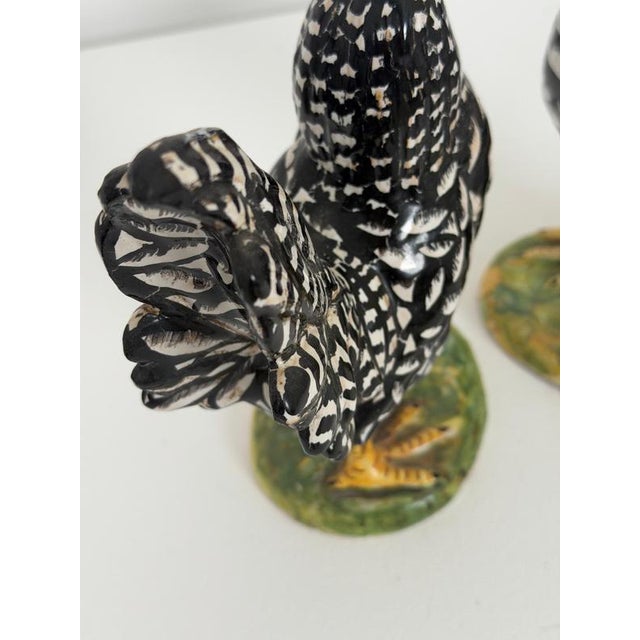 1960s Mid-Century Modern Italian Farmhouse Pottery Chickens, 1960s, Set of 2 For Sale - Image 5 of 14