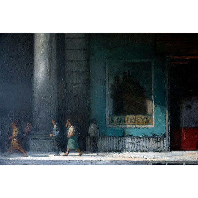 Realism 1990s Original Richard Bunkall Painting, Cinematic Urban Theatre Marquee Scene, Framed Oil on Canvas For Sale - Image 3 of 13