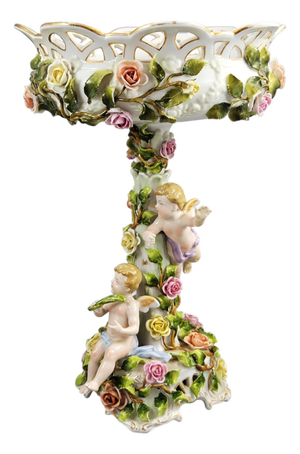 Large Floral Putti Centrepiece from Porzellanmanufaktur Plaue von Schierholz, 1907