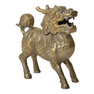 Brass Foo Dog Incense Burner For Sale