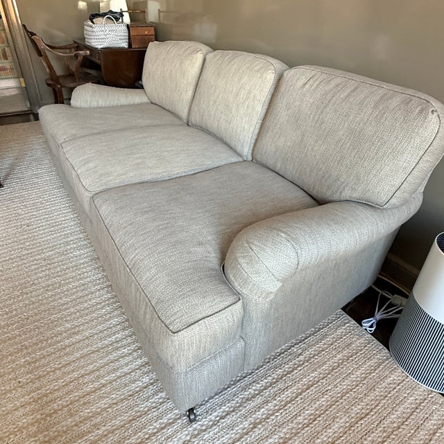 Restoration Hardware English Roll Arm Three Seat Sofa For Sale In Washington DC - Image 6 of 10