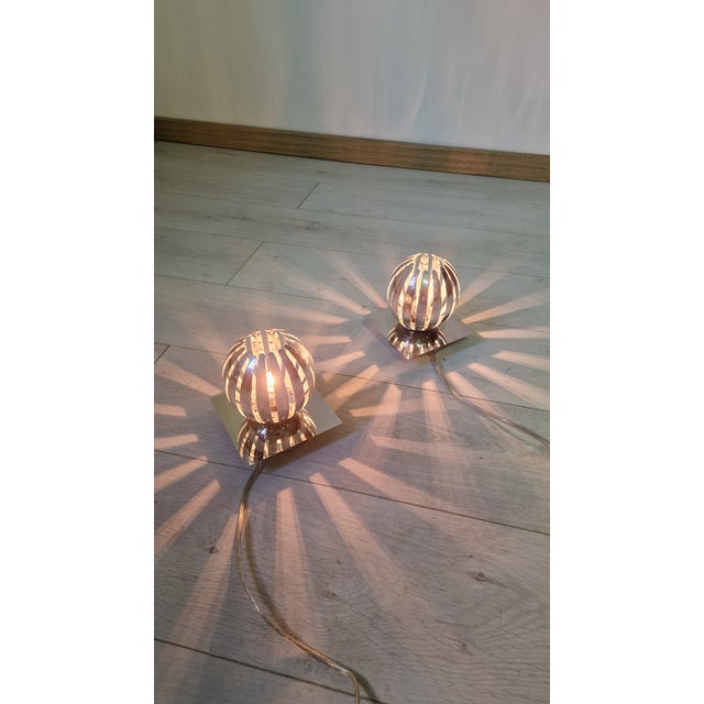 Silver Chromed Metal Table Lamps with Touch Function, Set of 2 For Sale - Image 8 of 15