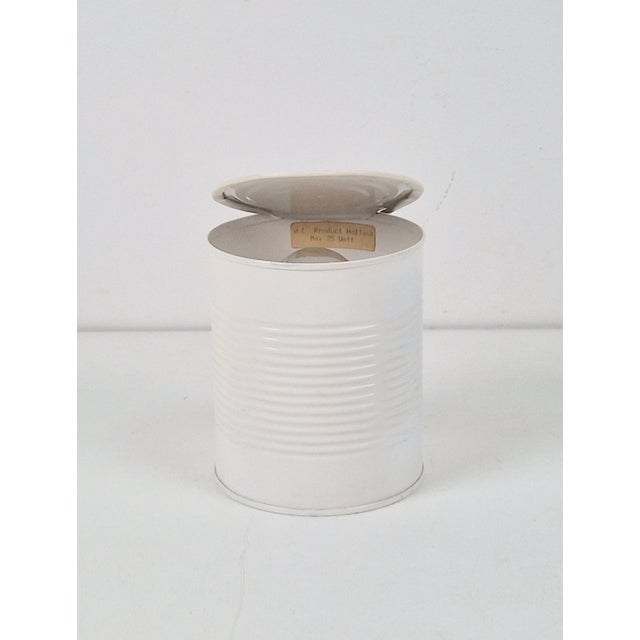 Pop Art White Metal Can Table Lamp by Vrieland, 1970s For Sale - Image 3 of 10