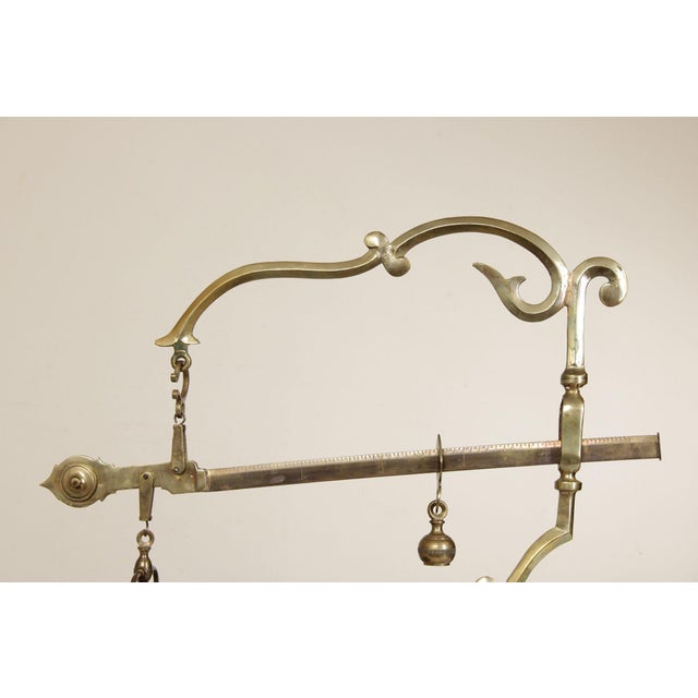 Late 19th Century Antique Italian Brass and Marble Baker's Scale For Sale - Image 5 of 12