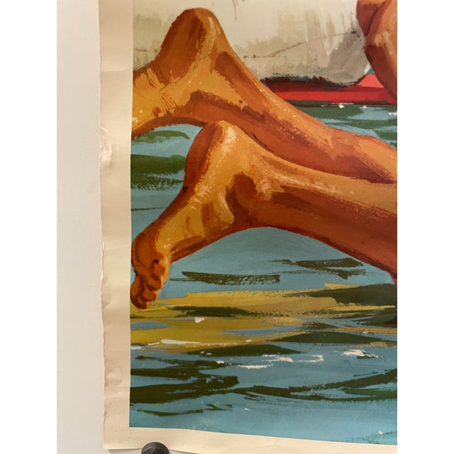 Vintage Surfing Travel Hawaii Poster by Chas Allen, c.1958 For Sale - Image 10 of 10