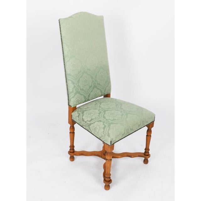 Vintage High Back Dining Chairs in Oak, Set of 8 For Sale - Image 11 of 18