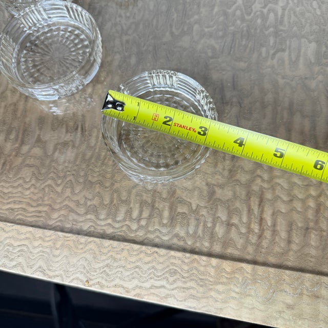 Brass 1950s Mid Century Brass Handled Condiment Server With Starburst Pressed Glass Inserts, Set of Four For Sale - Image 8 of 11