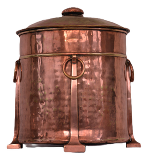 English Arts and Crafts Copper Coal Bin, 1900s