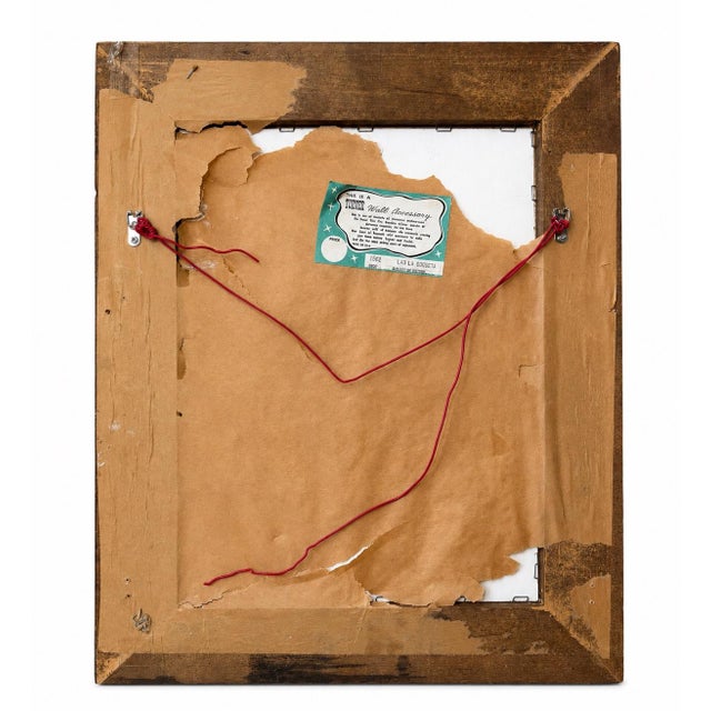 Wood 1960s Original José Puyet Painting in Original Frame For Sale - Image 7 of 8