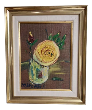 Marc Abel, Flower Still Life, 1998, Original Oil Painting, Framed