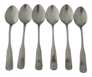Shell Design Stainless Steel Tea/Dessert Spoons S/6