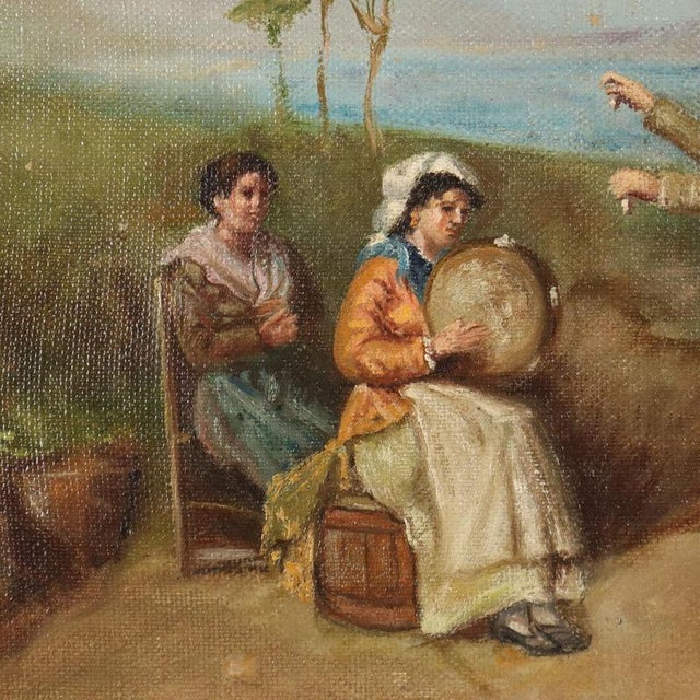 Neapolitan School, The Neapolitan Tarantella, 19th Century, Oil on Canvas, Framed For Sale - Image 5 of 12