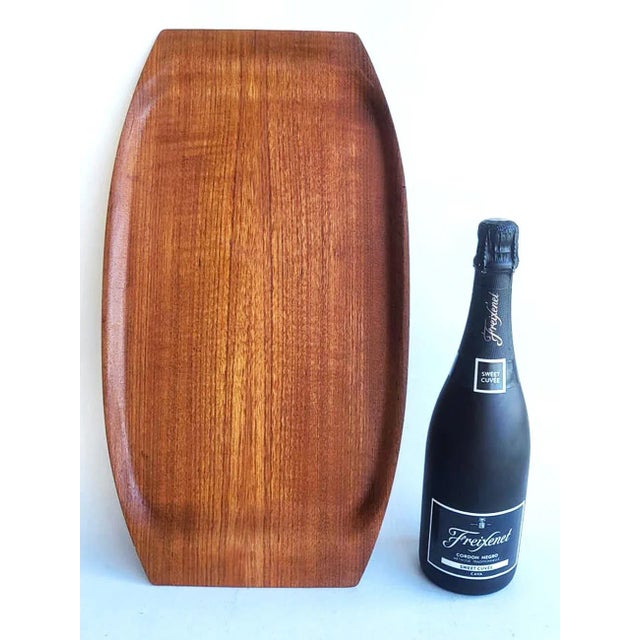 Wood Mid 20th Century Swedish Åry Nybro Fanérprodukter Bentwood Teak Tray For Sale - Image 7 of 13