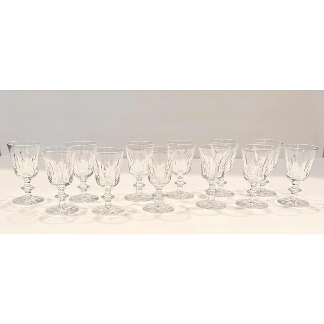 Glass Large Set of 45 Signed Orrefors Sweden Crystal Glass Drinkware Stemware 11 Service Settings Goblet Water Champagne Wine Cordial Barware For Sale - Image 7 of 13