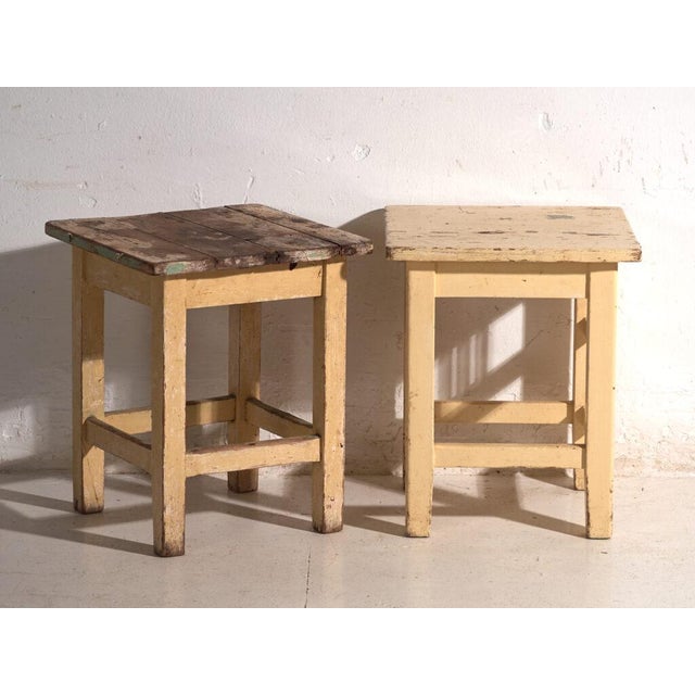 Bedside Tables in Pine Wood, Central Europe, 1940, Set of 2 For Sale - Image 10 of 11